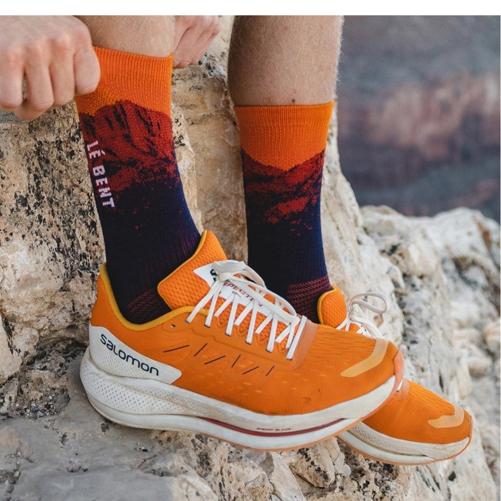 Le BENT X Mickey Graglia Pro Series Merino Wool Blend Trail Socks Unisex Medium - Picture 3 of 8